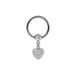 Adelia´s Intimpiercing Piercing Intimpiercing , Ring BCR Stahl mit 5 mm Strasskugel