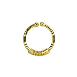 Adelia´s Nasenpiercing Piercing Nasenpiercing, Klemmring aus 925 Silber 18kt. vergoldet mit Spirale