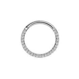 Adelia´s Dehnschnecke Piercing Ohrpiercing, Steinkranz mit klaren gefassten Steinen in 1,2 mm Stärke