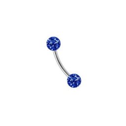 Adelia´s Augenbrauenpiercing Piercing Augenbrauenpiercing, Titan Banane mit 2 mini Ferido Epoxy Kugeln