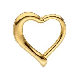 JOBO Nasenpiercing, Segmentring Herz Edelstahl goldfarben