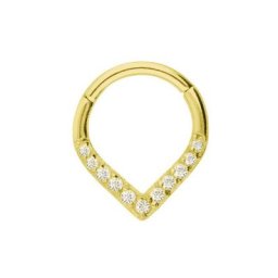 Adelia´s Dehnschnecke Piercing Ohrpiercing, Mit vielen klaren gefassten Steinen in 1,2 mm Stärke