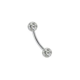 Adelia´s Augenbrauenpiercing Piercing Augenbrauenpiercing, Titan Banane mit 2 mini Ferido Epoxy Kugeln
