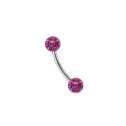Adelia´s Augenbrauenpiercing Piercing Augenbrauenpiercing, Titan Banane mit 2 mini Ferido Epoxy Kugeln