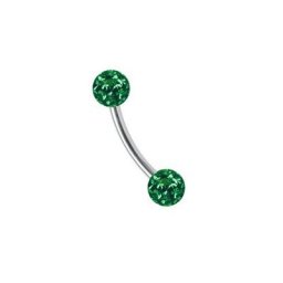 Adelia´s Augenbrauenpiercing Piercing Augenbrauenpiercing, Titan Banane mit 2 mini Ferido Epoxy Kugeln