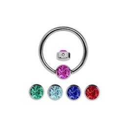 Adelia´s Nasenpiercing Piercing Piercing Nasenpiercing, Titan Set - Ring mit + 5 Wechsel Klemmplatten mit bunten Steinen