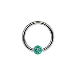 Adelia´s Dehnschnecke Piercing Ohrpiercing, Titan Piercing Ring mit Ferido Epoxy Kugel