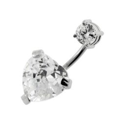 Firetti Bauchnabelpiercing CRYSTAL HEART, Herz, mit Zirkonia (synth)