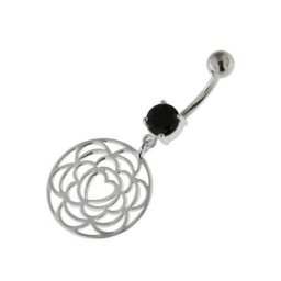 Firetti Bauchnabelpiercing DANGLING HEART, Mandala Herz, mit Zirkonia (synth)