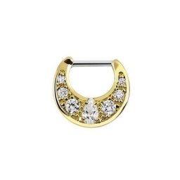 Adelia´s Nasenpiercing Piercing Nasenpiercing, Septum Clicker aus Pewter, 18kt. Gold beschichtet