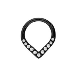 Adelia´s Dehnschnecke Piercing Ohrpiercing, Mit vielen klaren gefassten Steinen in 1,2 mm Stärke