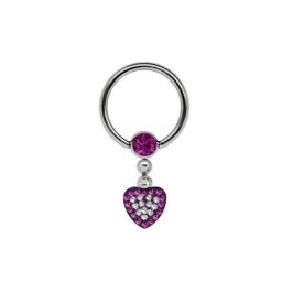 Adelia´s Intimpiercing Piercing Intimpiercing , Ring BCR Stahl mit 5 mm Strasskugel