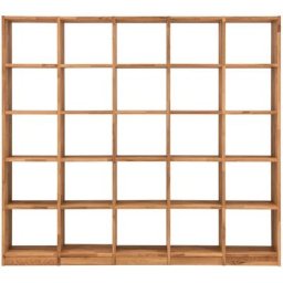 Home affaire Regalelement Ecko, aus schönem massivem Wildeichenholz, Breite 225 cm, mit 25 Fächern