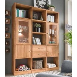 Home affaire Regalelement Ecko, aus schönem massivem Wildeichenholz, Breite 136 cm
