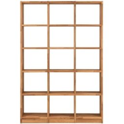 Home affaire Regalelement Ecko, aus schönem massivem Wildeichenholz, Breite 136 cm, mit 15 Fächern