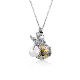 Nenalina Perlenkette Engelsflüsterer Engel Perle Klangkugel 925 Silber