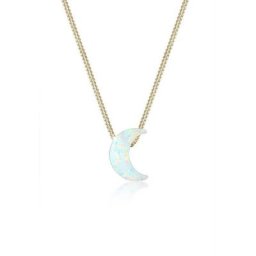 Elli Collierkettchen Halbmond Synthetischer Opal Panzerkette 925 Silber