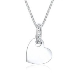 Elli DIAMONDS Collierkettchen Herz Liebe Diamant (0.025 ct) 925 Silber