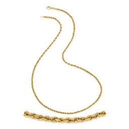 Firetti Goldkette Kordelkettengliederung, ca. 2,1 mm breit, Made in Germany