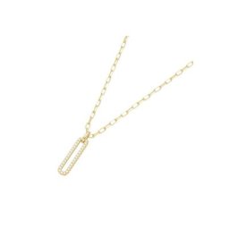 GIORGIO MARTELLO MILANO Collier Mittelteil oval mit Zirkonia, gelb vergoldet, Silber 925