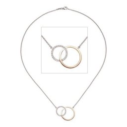 JOBO Collier, 585 Gold bicolor mit 25 Diamanten