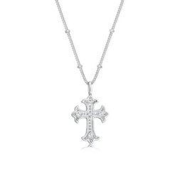 Elli Collierkettchen Antik Kreuz Kugelkette Zirkonia 80's 925er Silber