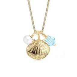 Elli Collierkettchen Muschel Perle Kristall Sterling Silber