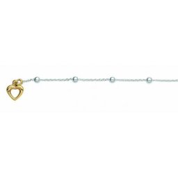 Adelia´s Fußkette Damen Silberschmuck 925 Silber Anker Fußkettchen 25 cm, 25 cm 925 Sterling Silber Ankerkette rund Silberschmuck für Damen