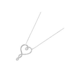 Smart Jewel Collier mit Herz, Zirkonia Steine, Silber 925