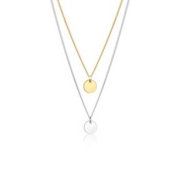 Elli Gliederkette Layer Kette mit Kreis Plättchen 925 Silber