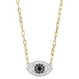 Fossil Kette mit Anhänger Magisches Auge, STERLING, STERLING, mit Zirkonia