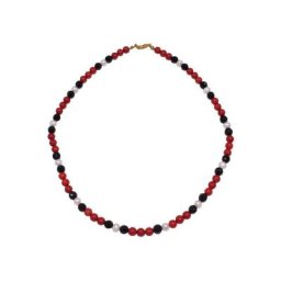 Firetti Collier Klassisch, 6 mm breit, schimmernd, vergoldet, mit Süßwasserzuchtperle und Onyx, Made in Germany