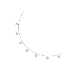 Smart Jewel Collier Plättchen mit Zirkonia Steinen, Silber 925