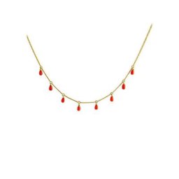 Firetti Kette mit Anhänger, mit rotem Onyx oder rec. Türkis