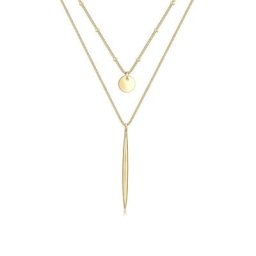 Elli Gliederkette 2-lagig Layer Kreis Geo Kugel Stab 925er Silber