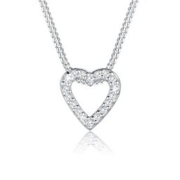 Elli Collierkettchen Herz Liebe Zirkonia 925 Sterling Silber