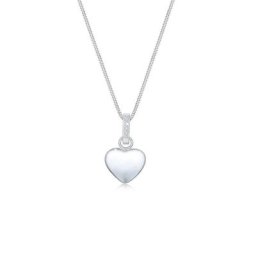 Elli DIAMONDS Collierkettchen Panzerkette Herz Diamant (0.025 ct) 925er Silber