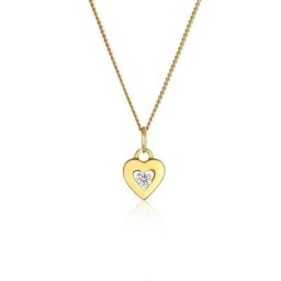 Elli Premium Collierkettchen Herz Liebe Zirkonia 585 Charmant Gelbgold