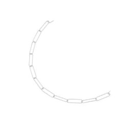 Smart Jewel Collier längliche ovale Glieder diamantiert, Silber 925