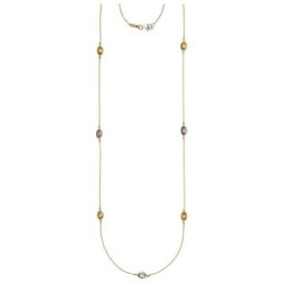 JOBO Collier, 585 Gold mit Amethyst Blautopas Citrin 90 cm