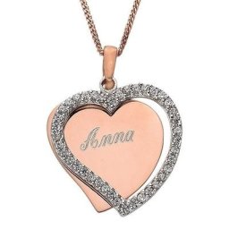 Firetti Kette mit Anhänger mit Gravur Herz, mit Zirkonia