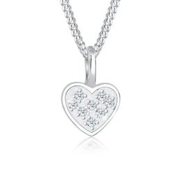 Elli DIAMONDS Collierkettchen Herz Liebe Diamant (0.04 ct) 925 Silber