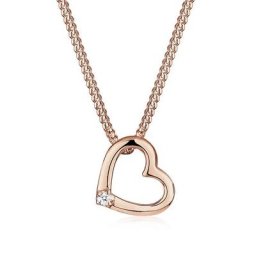 Elli DIAMONDS Collierkettchen Herz Liebe Diamant (0.015 ct) 925 Silber