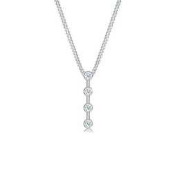 Elli DIAMONDS Collierkettchen Basic Stab Geo Kreis Diamant (0.06 ct) 925 Silber
