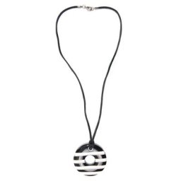 COLLEZIONE ALESSANDRO Lange Kette Meret, mit rundem maritinem Anhänger und Rindslederband
