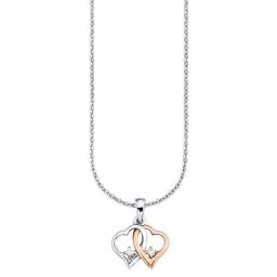 Amor Kette mit Anhänger 9188406, Herz, mit Zirkonia