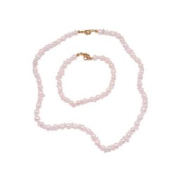 Firetti Ketten und Armband Set (Set, 2-tlg), Made in Germany, mit Edelsteinen und Süßwasserzuchtperlen