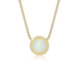 Elli Collierkettchen Vintage Boho Synthetischer Opal Trend 925er Silber