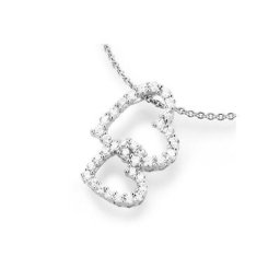 Smart Jewel Herzkette Herz an Herz mit Zirkonia Steinen, Silber 925