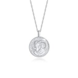 Elli Kette mit Anhänger Sternzeichen Widder Astro Münze Antik 925 Silber